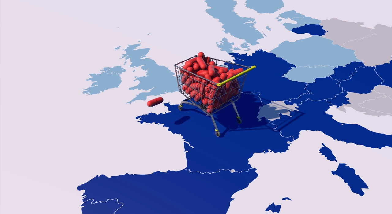 A cart shop above the map of Britain