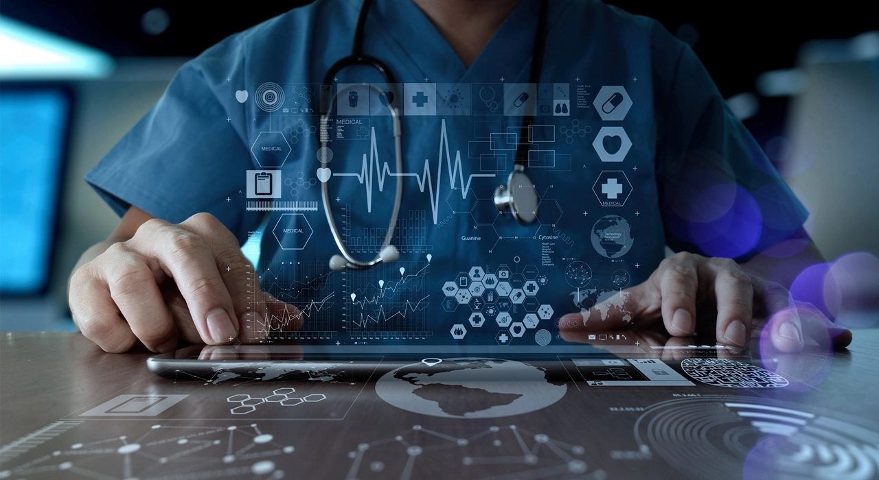 Doctor holding a digital tablet