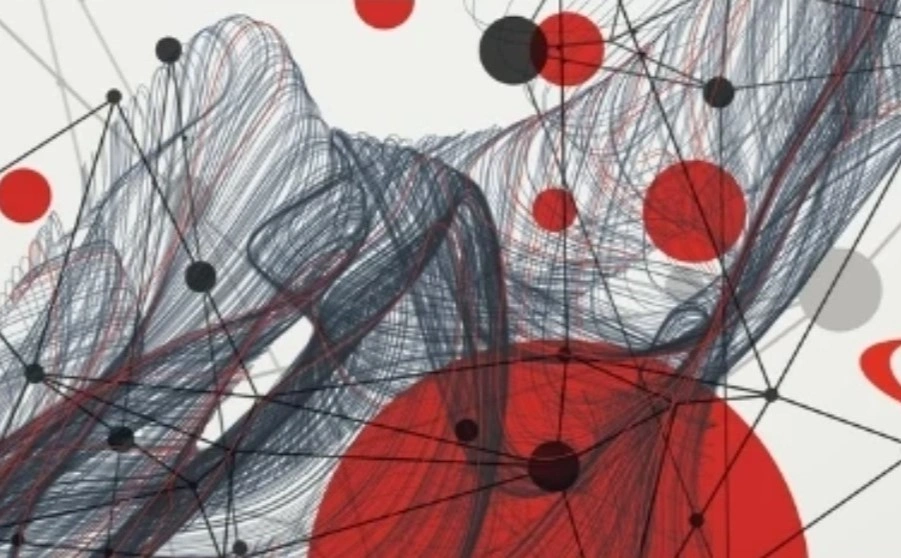 Abstract pattern of circles and shapes representing investment trends